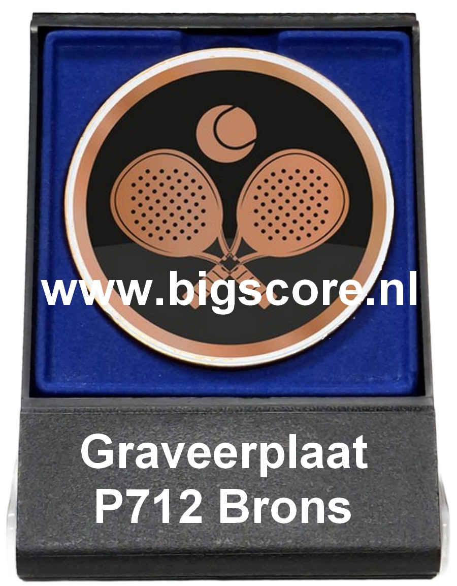 Padeltennis Acryl in medailledoosje Blauw-Zwart G/Z/B